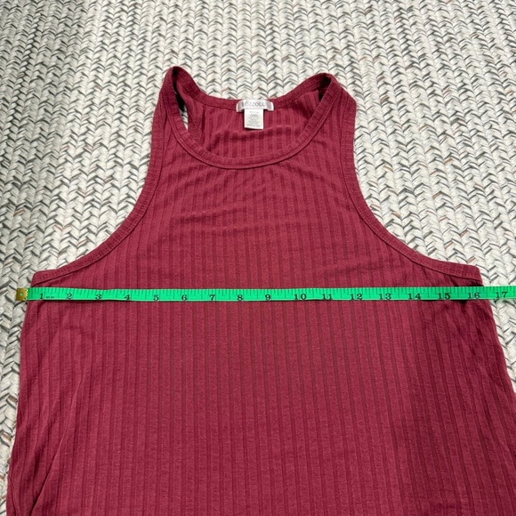 Bozzolo Red Ribbed Flowy Raceback Tank Top - Picture 4 of 5